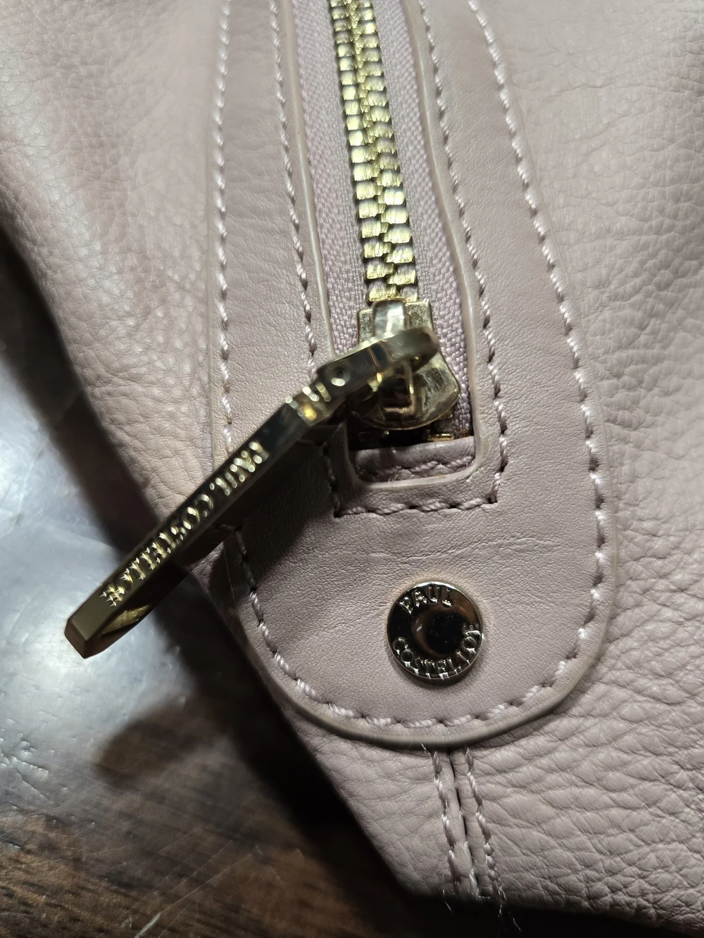 Paul Costelloe Mauve Pink Leather Hobo Bag